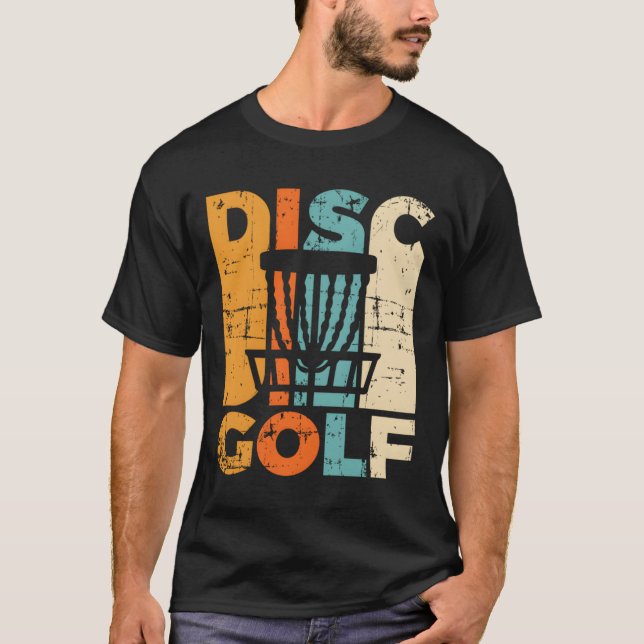 Camiseta Golf de Disco Retroativo Dourado de Golfe de Disco (Frente)