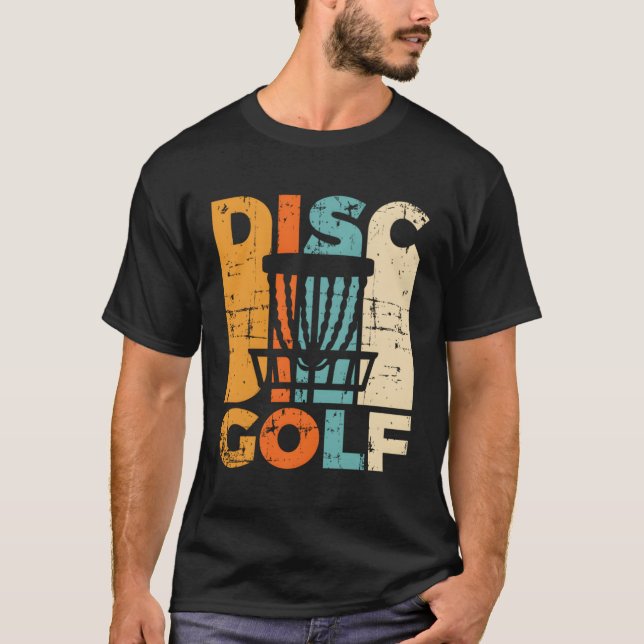 Camiseta Golf de Disco Retroativo Dourado de Golfe de Disco (Frente)