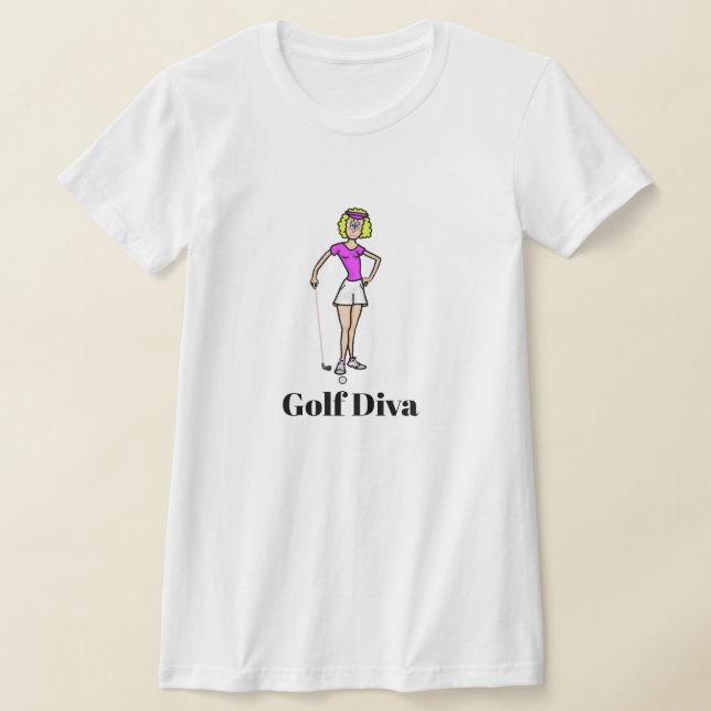 Camiseta Golf Diva Loira Jogadora de Golfe (Postura )