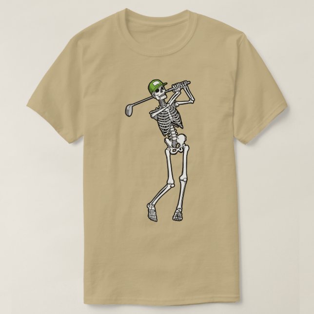 Camiseta Golf Funny Golfing Skeleton Golfer Halloween  (Frente do Design)