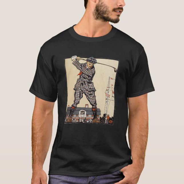 Camiseta Golf Golfer Vintage Antiguamente Golfe (Frente)