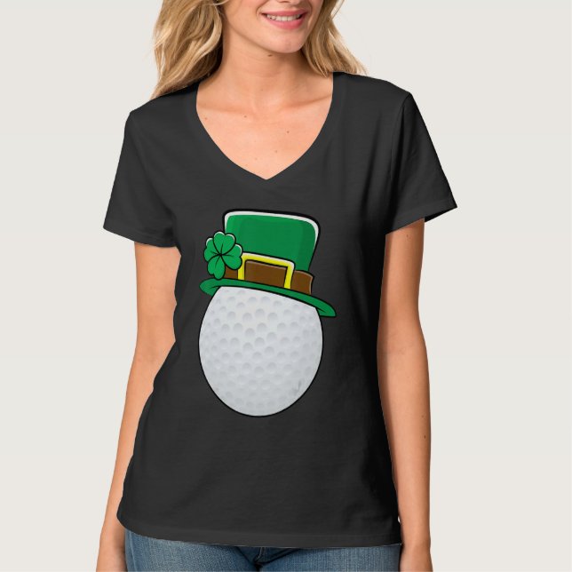 Camiseta Golf Leprechaun Funny Dia de São Patrício 2020 D (Frente)