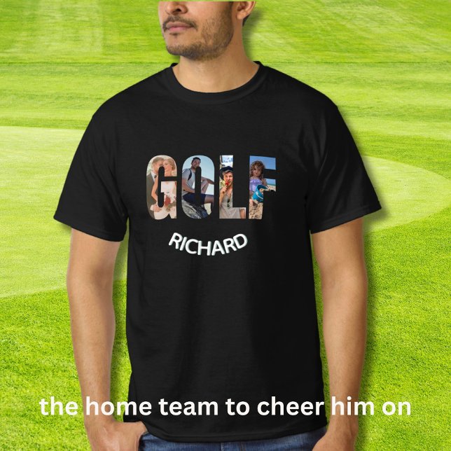 Camiseta Golf Quatro Fotografias do Fundo (Criador carregado)
