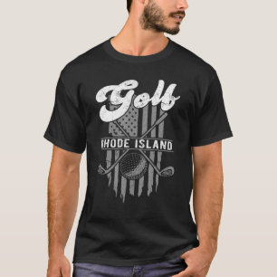 Camiseta Golf Rhode Island Diversão do Estado de Bandeira A