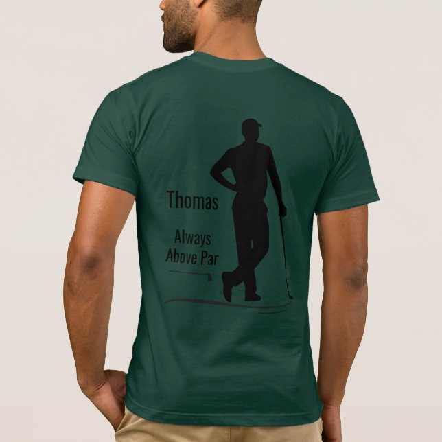 Camiseta Golf Silhouette, Homem, Nome, Texto (Verso)
