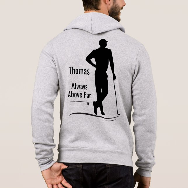 Camiseta Golf Silhouette, Homem, Nome, Texto (Verso)