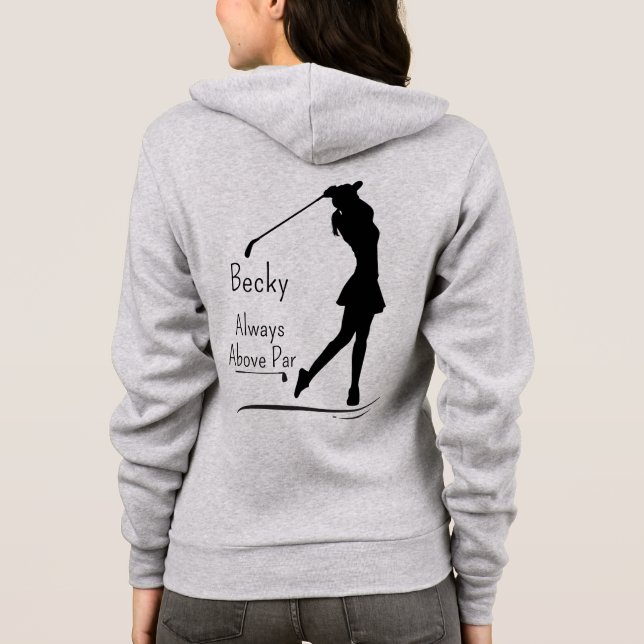 Camiseta Golf Silhouette, Mulher, Nome, Texto (Verso)