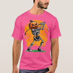 Camiseta Golf Skeleton Golfer Pumpkin Halloween G