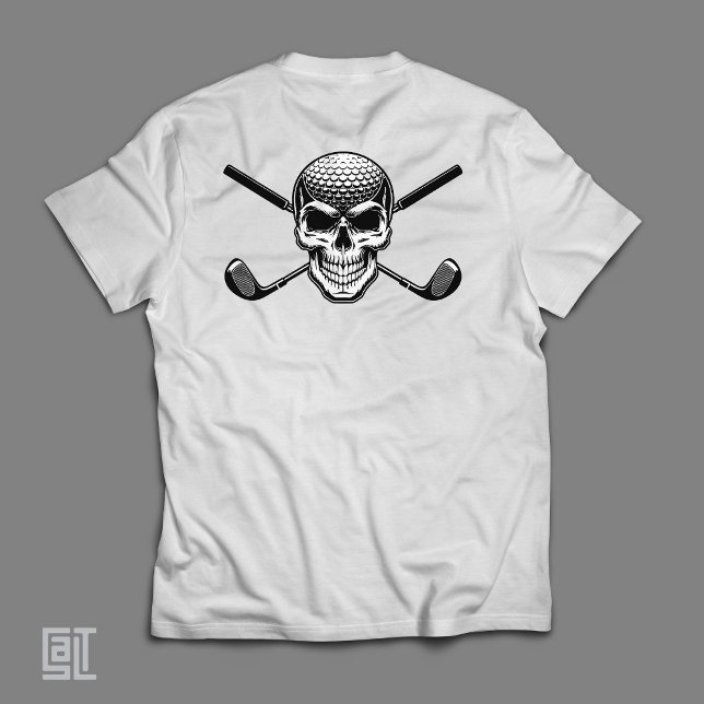 Camiseta Golf Skull Crossbones - Edgy Pirate Golfer (Criador carregado)