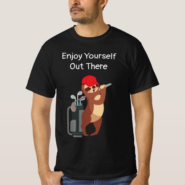 Camiseta GOLF Sloth Golfer se diverte lá fora (Frente)