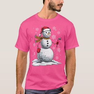Camiseta Golf Snowman Golf Player Santa Hábito Engraçado Na