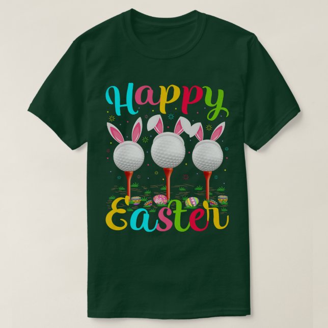 Camiseta Golf Sports Lover Easter Golf Bunny Golf Happy Eas (Frente do Design)