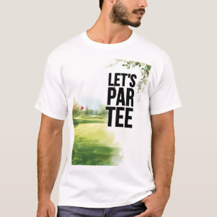 Camiseta Golf Vamos Par-Tee no campo de golfe