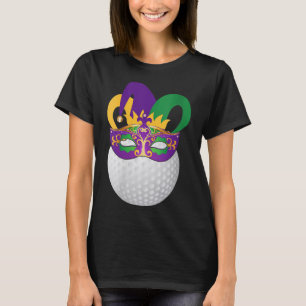 Camiseta Golf Vestindo Mardi Gras Carnaval Mask Golf Lover