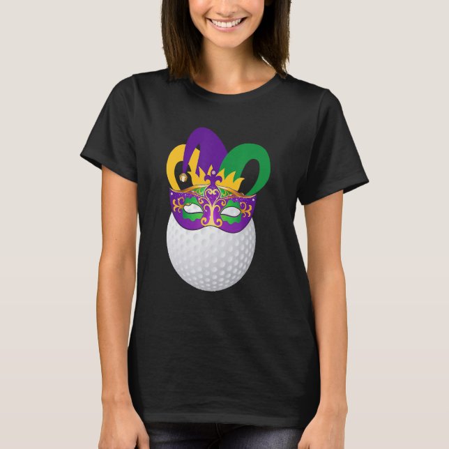 Camiseta Golf Wearing Mardi Gras Carnival Mask Golf Lover (Frente)