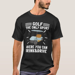 Camiseta Golfe Carrinho Piada Golfe E Bebendo De Cerveja