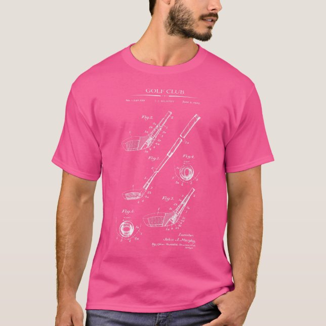 Camiseta Golfe Clubs de Golfe Patente Golfe (Frente)