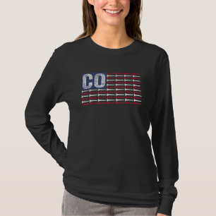 Camiseta Golfe Colorado Estado Nativo Co Bandeira Americana