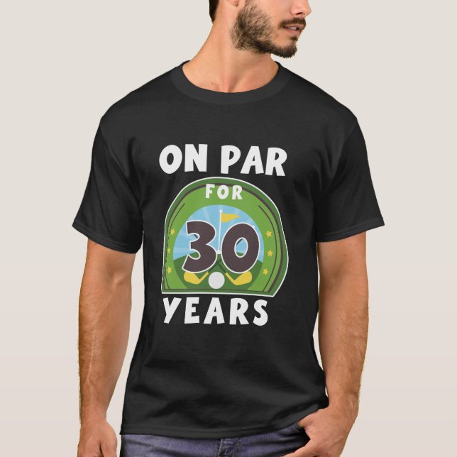 Camiseta Golfe De Aniversário Na Par aniversário de 30 anos (Frente)