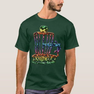 Camiseta Golfe de Disco Colorido Abstrato de Golfe de Disco