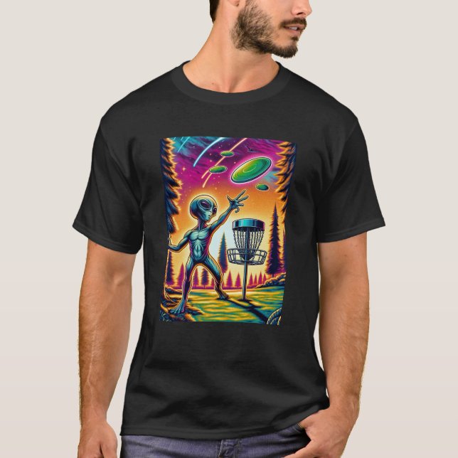 Camiseta Golfe de Disco de Alienígena Extraterrestre (Frente)