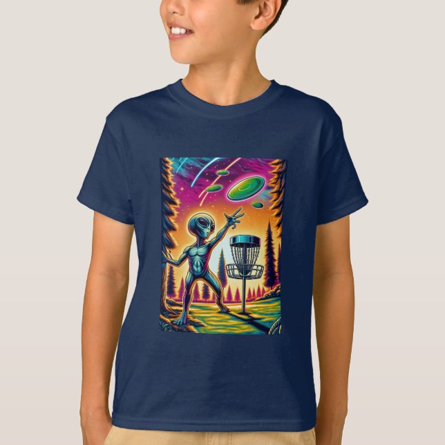 Camiseta Golfe de Disco de Alienígena Extraterrestre (Frente)
