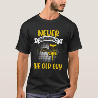Camiseta Golfe de Disco Masculino Nunca Subestime o Velho