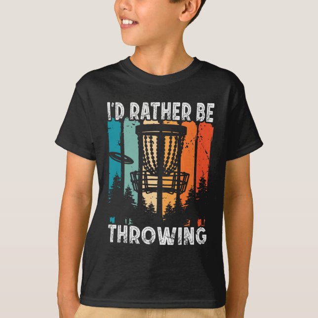 Camiseta Golfe de Disco Retro Frolf Voador Eu Preferiria Se (Frente)