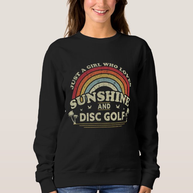 Camiseta Golfe de Disco. Uma Menina Que Ama Sol E Golfe De  (Frente)