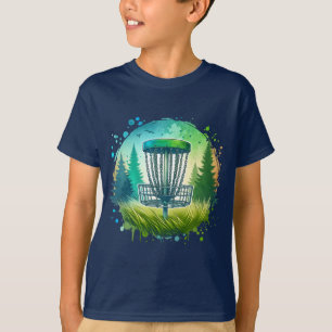 Camiseta Golfe de Disco Verde e Azul em Ambiente