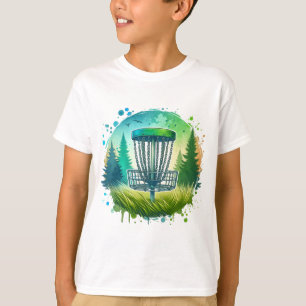 Camiseta Golfe de Disco Verde e Azul em Ambiente