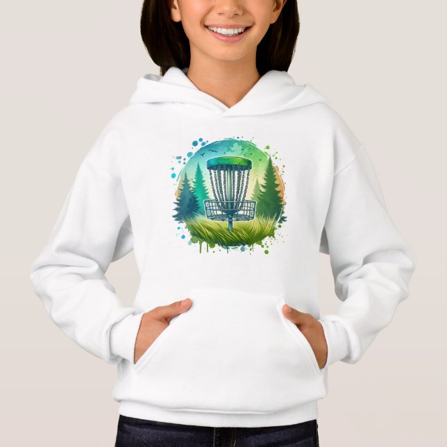 Camiseta Golfe de Disco Verde e Azul em Ambiente (Frente)