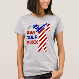 Camiseta GOLFE DE MULHERES Patriótica DOS EUA