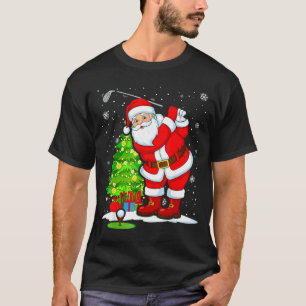 Camiseta Golfe de Natal Papai Noel Golfista Natal Engraçado
