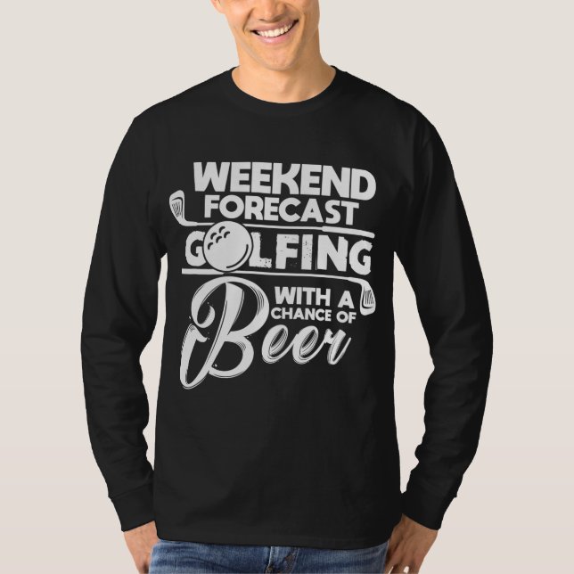 Camiseta Golfe de Previsão de Fim de Semana com Possibilida (Frente)