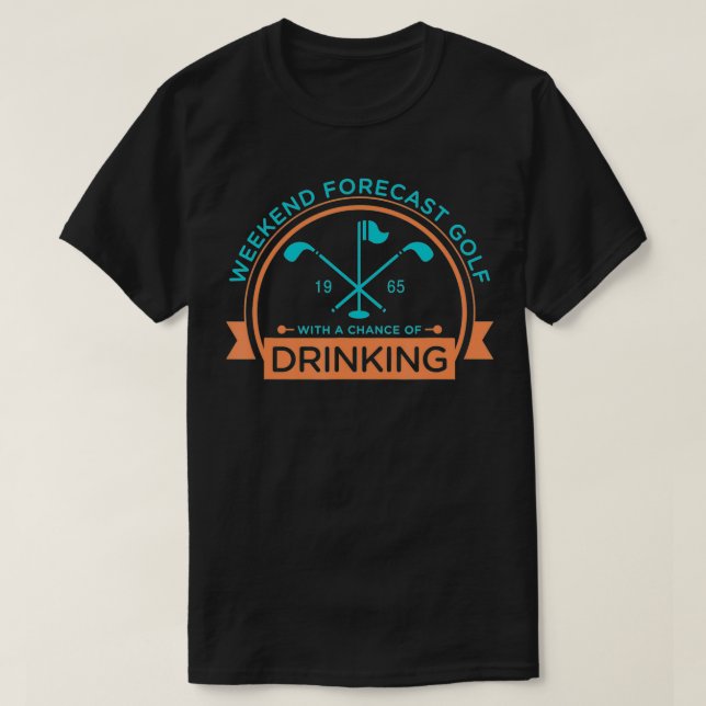 Camiseta Golfe de Previsão de Mens no Fim de Semana com Opo (Frente do Design)
