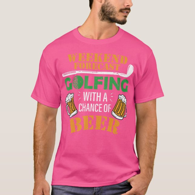 Camiseta Golfe Divertido E Cerveja Golfe Com Chance De Cerv (Frente)