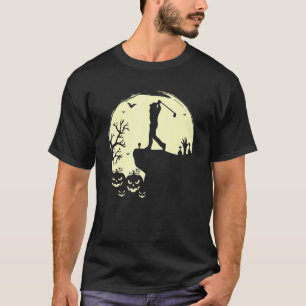 Camiseta Golfe do Dia das Bruxas de Golfe Cheio de Lua Assu