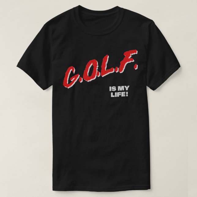 Camiseta Golfe é o meu estilo de vida, Estilo 80, Golf Love (Frente do Design)