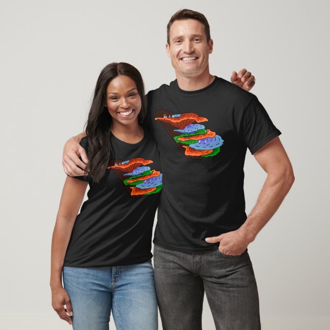 Camiseta Golfe em cogumelos prateleira (Unissex)