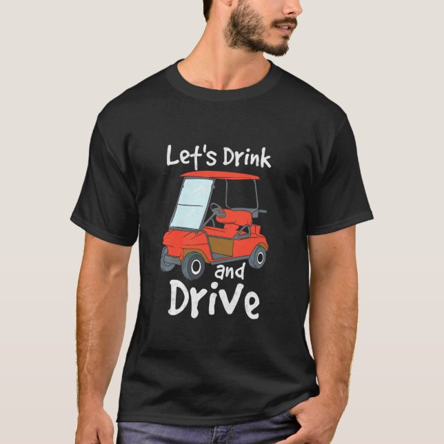 Camiseta Golfe Engraçado E Cerveja, Eu Carrinho, Caddy Golf (Frente)
