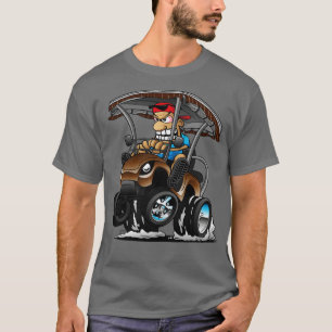 Camiseta Golfe Engraçado Golf Hotrod Pupping a Wheelie tod