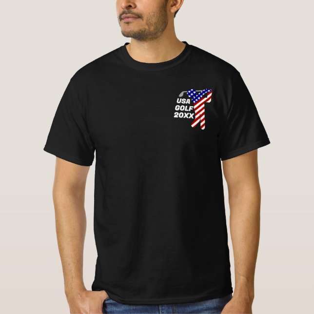 CAMISETA GOLFE MASCULINO PATRIÓTICO DOS EUA (Frente)