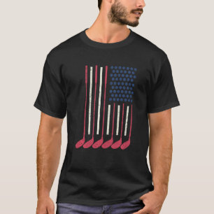 Camiseta Golfe Patriótico Golfe Americano Bandeira Golf