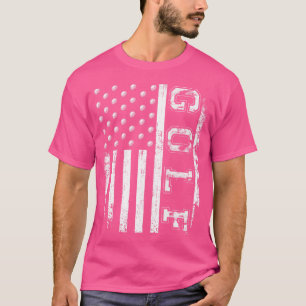 Camiseta Golfe Patriótico Usa Bandeira Golfe Clusters Golfe