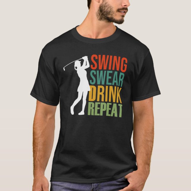 Camiseta Golfe Repetitivo de Jura e Bebida (Frente)