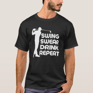 Camiseta Golfe Repetitivo de Swing Swear Drink
