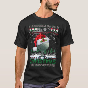 Camiseta Golfe Santa Hat Golfer Engraçado Xmas Frio
