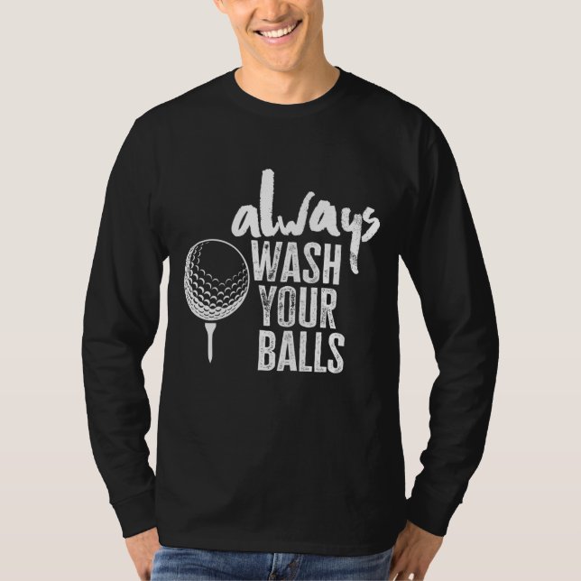 Camiseta Golfe Sempre Lave Suas Bolas (Frente)