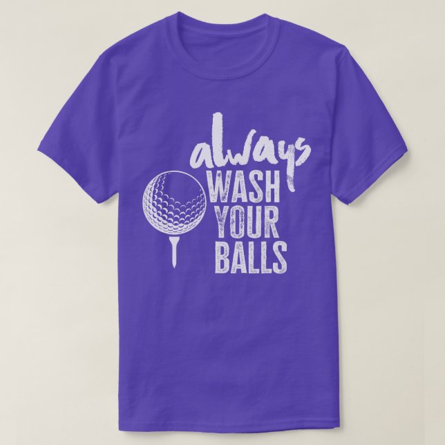 Camiseta Golfe Sempre Lave Suas Bolas 1 (Frente do Design)